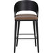 Dezirae 41 inch Black / Cognac Leather Barstool